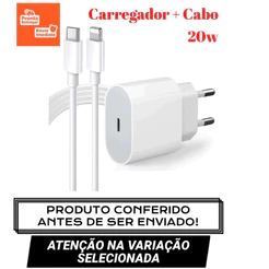 Carregador Fonte Turbo Lightning Ou Tip-c com Cabo Ou Solto Carregamento Rápido 1m PD 20w - Promoção