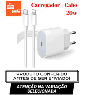 Carregador Turbo Lightning De Fonte com Cabo Carregamento Rápido 1m PD 20w - Promoção