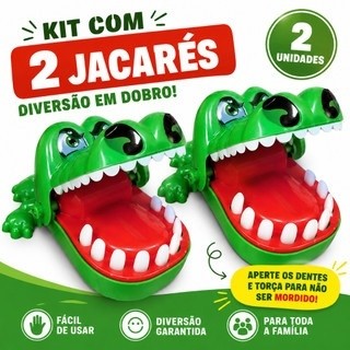 Jacare Morde Dedo kit 2 Brinquedo Engraçado Boca Jogo Dentista Morde Dedo Jacaré Roleta Jogo Brinquedo Infantil