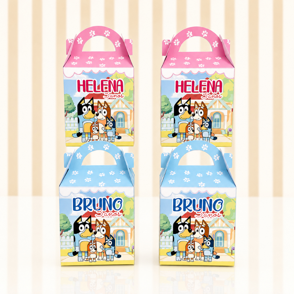 Maletinha bluey, caixinha bluey, caixinha personalizada bluey, lembrancinha bluey