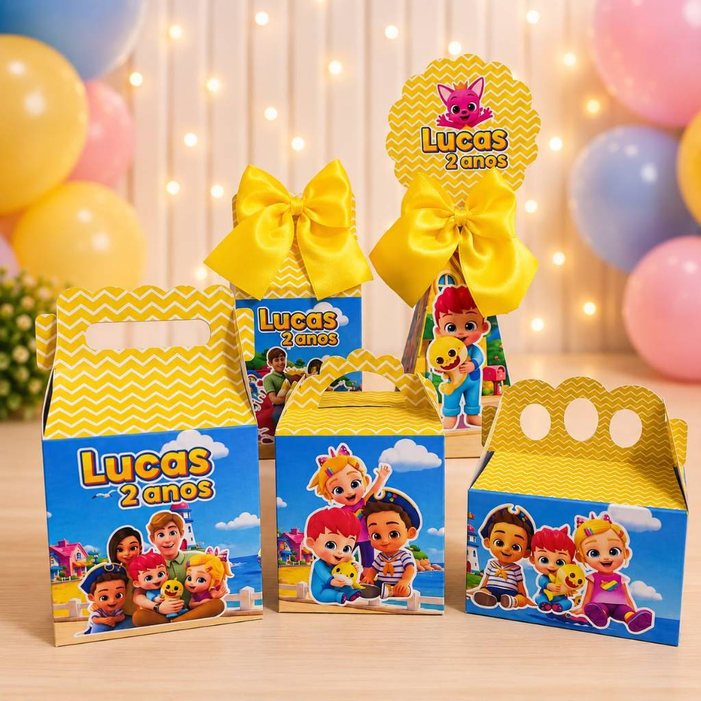 Kit Festa Bebefinn Lembrancinha Personalizada Aniversário Infantil Caixas Desmontada
