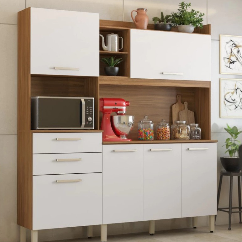 Cozinha Compacta 6 Portas 2 Gavetas com Tampo Select Demóbile