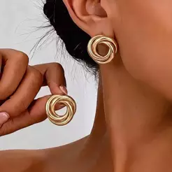 Brinco Redondo Trançado Atemporal Folhado a Ouro 18k e Prata 925