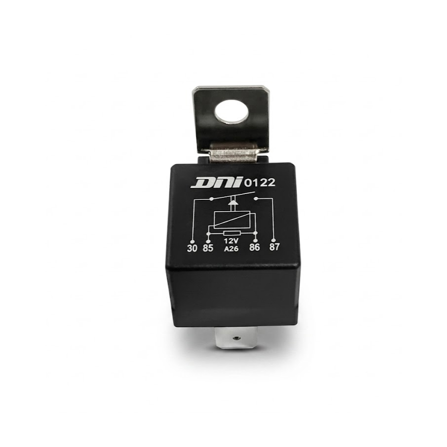 Rele Auxiliar Universal 12v 70a 4 Terminais Suporte Dni0122