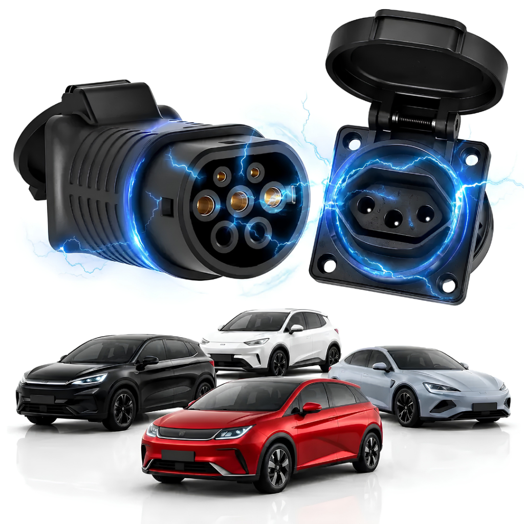 Adaptador V2L Carro Elétrico Tipo2 16A 250V Camping Para BYD Dolphin Yuan Seal GWM Ora Kia Hyundai