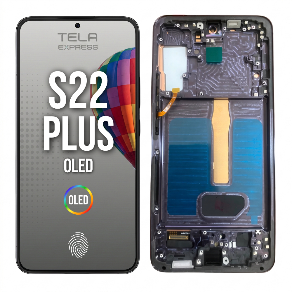 Tela Display Touch Compatível Galaxy S22+ Plus Soft Oled Biometria Aro Preto