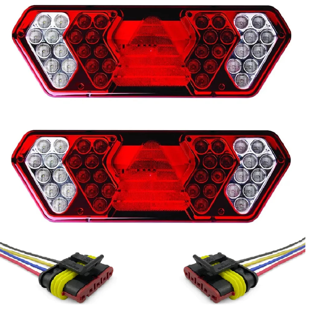 Par Lanterna Traseira Guerra Led Caminhão Carreta 12v 24v Bivolt
