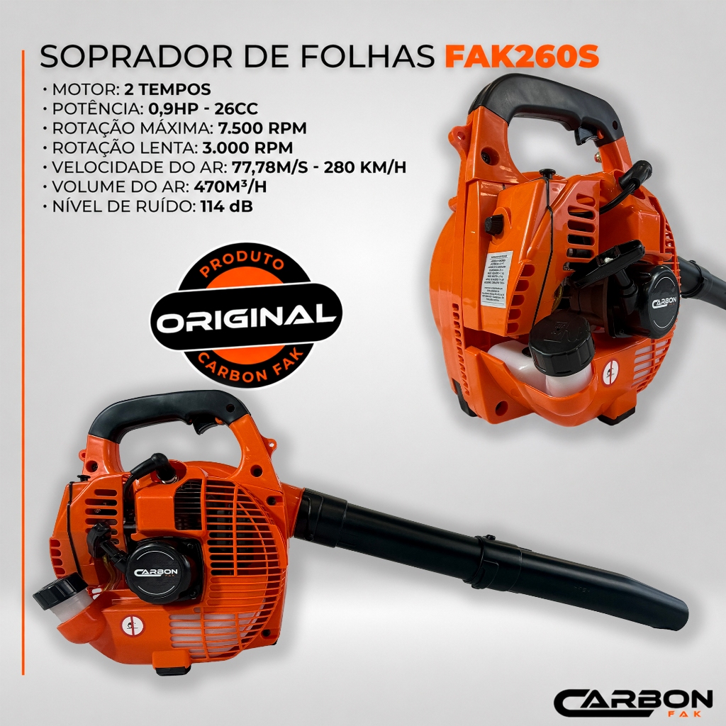 Soprador de Folhas a Gasolina Lateral Muito Forte Leve Portátil Potente 2T 26cc Profissional FAK260S Carbon Fak · foto 2