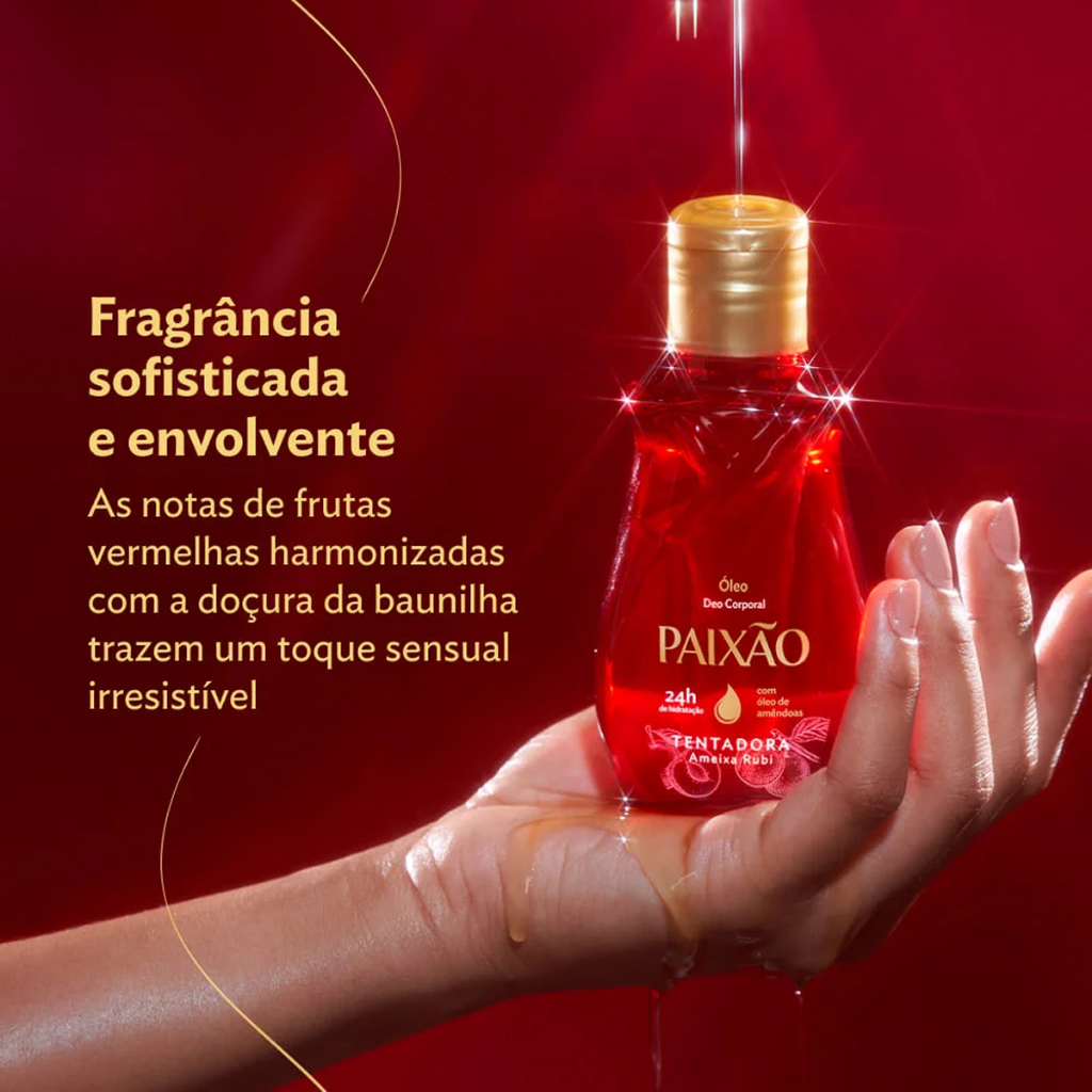 Óleo Desodorante Corporal Paixão Amêndoas Tentação Ameixa Rubi 100ml · foto 2