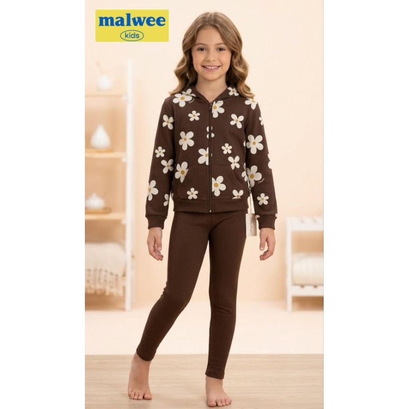 Conjunto Infantil Menina Jaqueta E Calça Legging Moletom Flanelado Malwee Kids