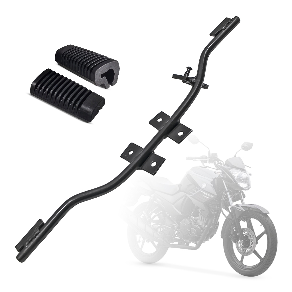 Kit Estribo Central com Borracha Factor 125 150 2016 a 2024 Fazer 150 2014 a 201