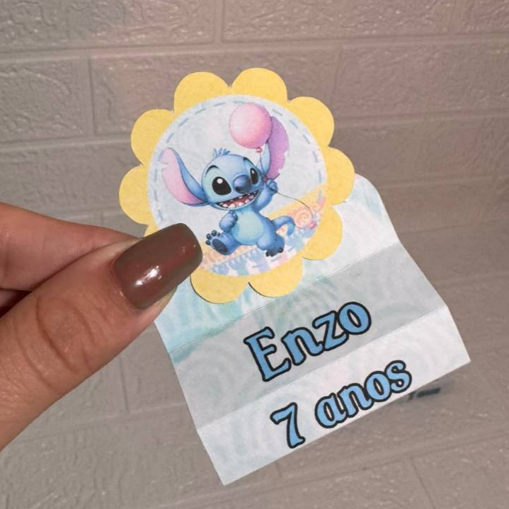 Caixinha Porta Bis Duplo Personalizada Lillo e Stitch  Lembrancinha Festa Infantil Aniversário Nome Idade Tema Mimos