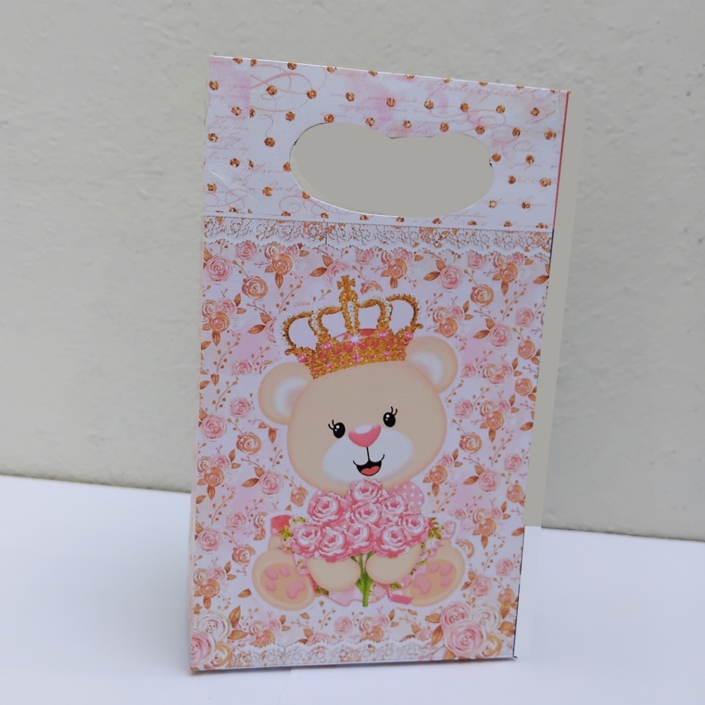 Sacolinha Surpresa Personalizada Ursinha Princesa Lembrancinhas para Festa Infantil