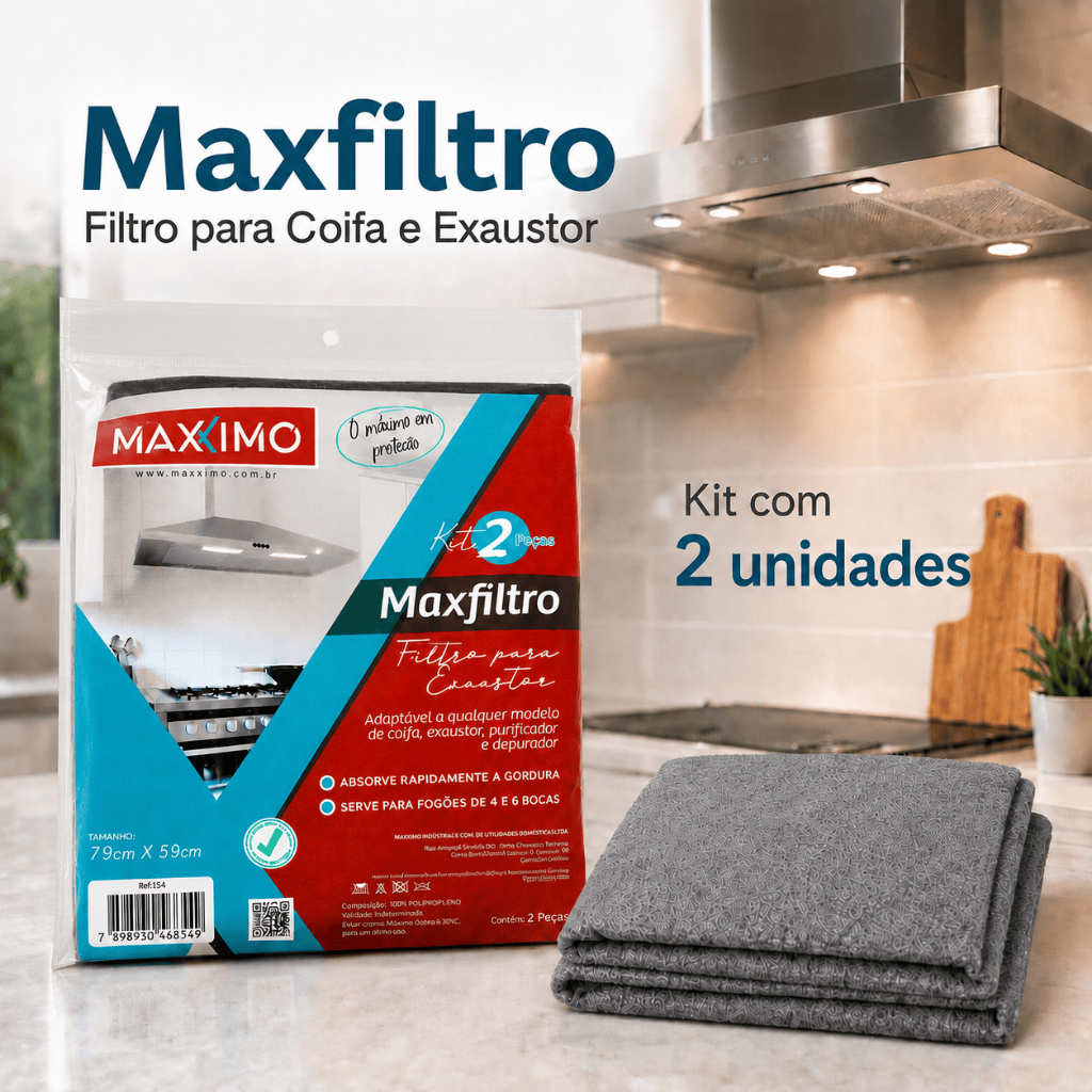 Kit 2 Filtros Manta para Coifa Exaustor Depurador Purificador Universal Absorve Gordura