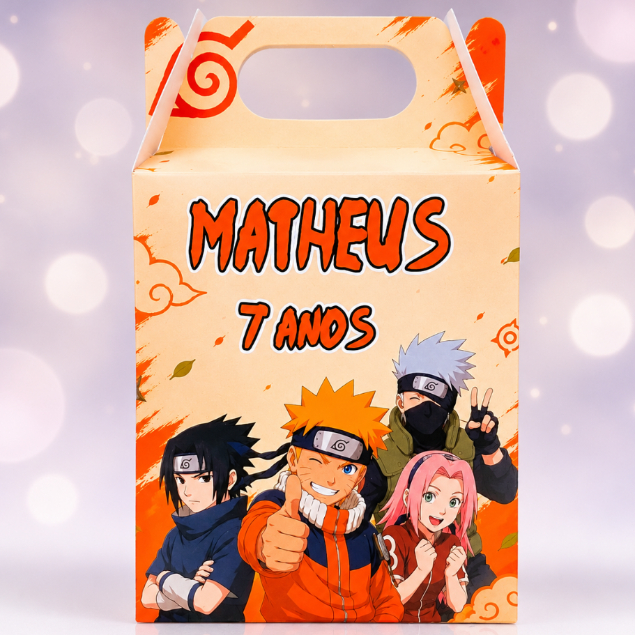 Caixa Maleta / Maletinha Naruto Personalizada | Lembrancinha Festa Aniversário  Infantil