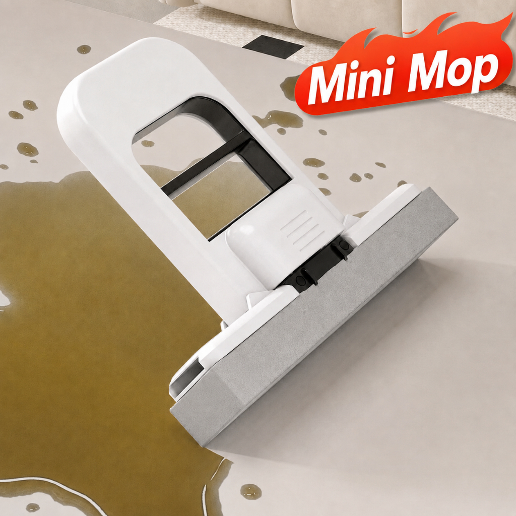 Mini Rodo Mop Esfregão Portátil com Espremedor Absorvente Microfibra Inovador