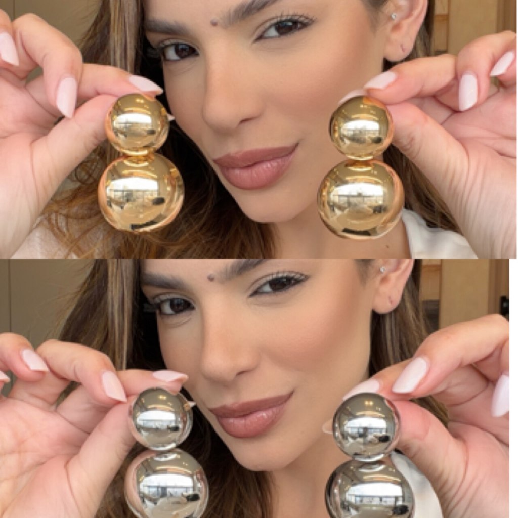 Brinco Bola Dupla – Elegância e destaque para o seu look!