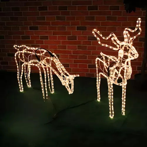Rena De Led Pequena Com Movimento 68x64cm Bivolt Led Amarelo Decoração Natalina Enfeite Natal — imagem 2 de 2