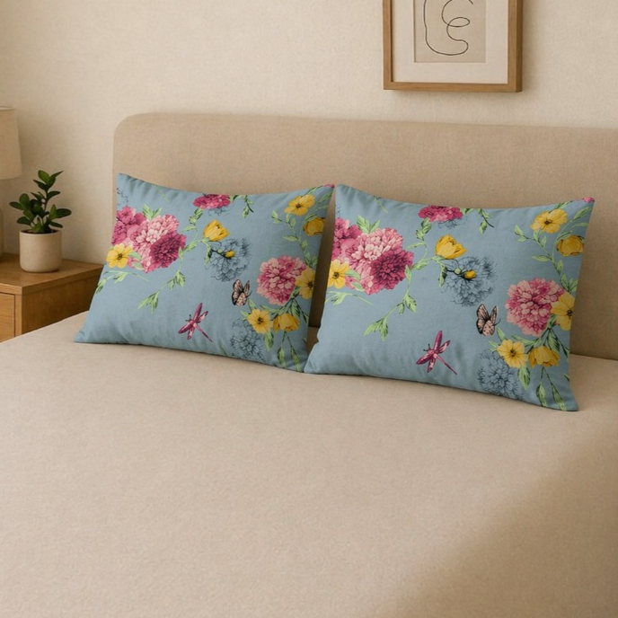 Par de Fronhas 50x70 com Zíper Percal 180 Fios Estampas Lindas Poá Floral Geometrico Modernas