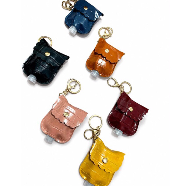 Porta Álcool Gel Chaveiro Luxo Croco com Capinha Protetora + Frasco Reutilizável 30ml