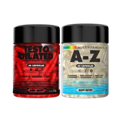 Testo Dilated 60Cáps + Multivitamínico A-Z 60Cáps| Suporte a Vitalidade Imunidade Força - Body Nutry