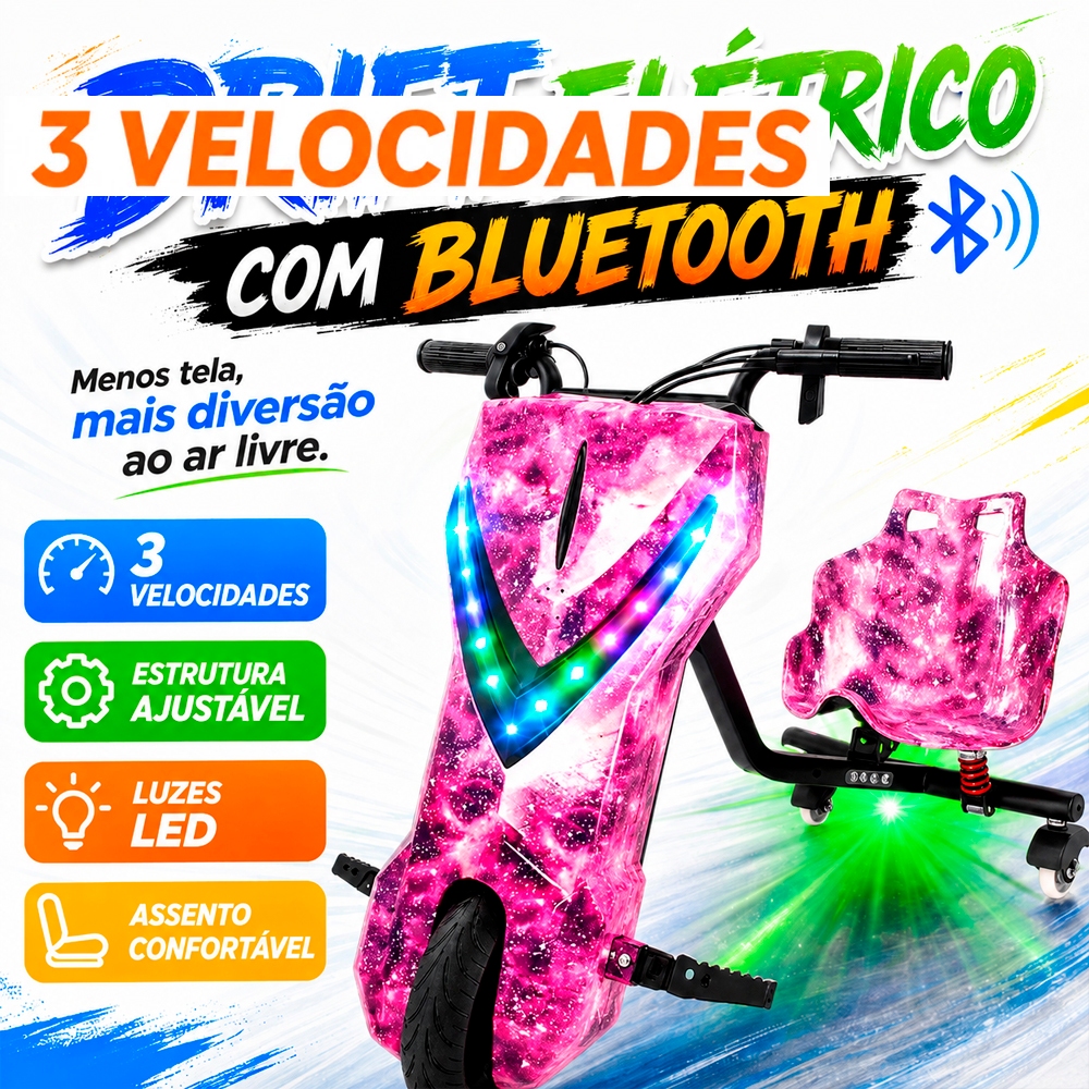 Triciclo Elétrico Drift Driftting Infantil Adultos 250w 350w Novo Super Barato + Kit Proteção