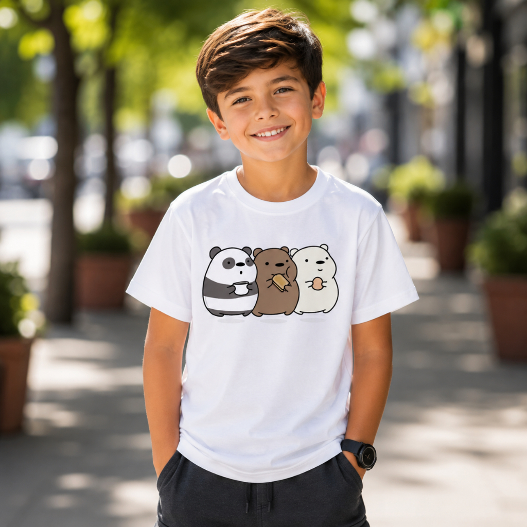 Roupa infantil Camisa Camiseta Menino Menina urso sem curso desenho animado crianças
