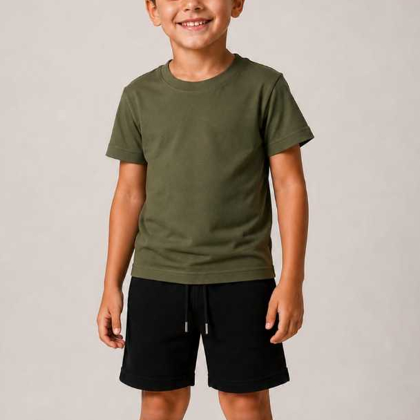 Conjunto Masculino Infantil Liso Bermuda Moletinho Sem Estampa Modinha Menino