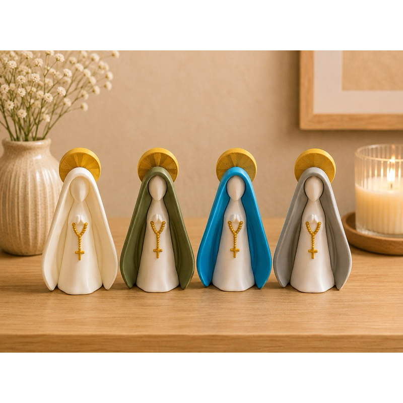 Nossa Senhora Decorativa 13cm Impressão 3D | Imagem Religiosa Católica | Decoração para Casa, Quarto, Altar e Presente