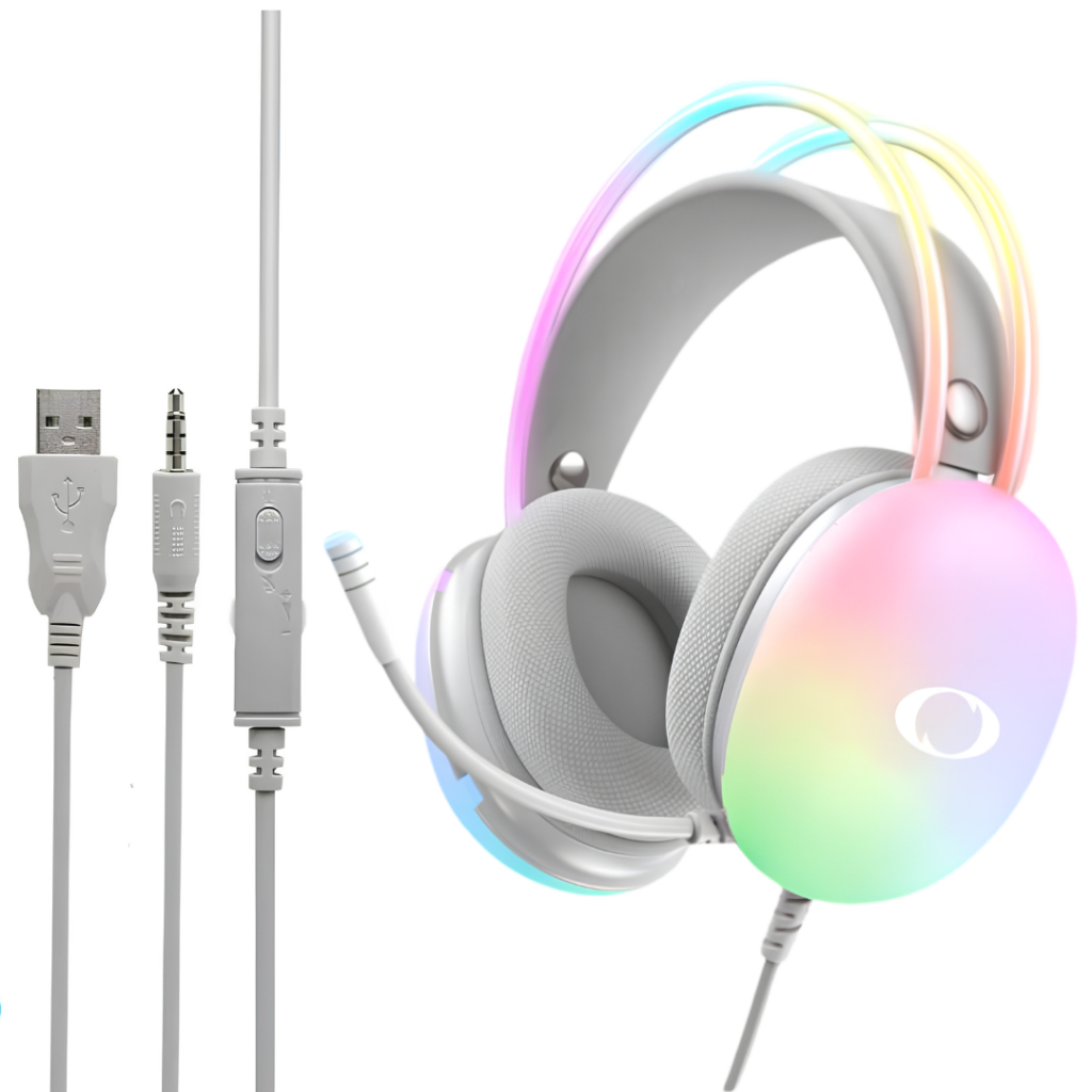 Fone Gamer Headset Com Fio RGB LED Microfone USB P2 50mm Estéreo Para PC PS4 Xbox Notebook-Onistek