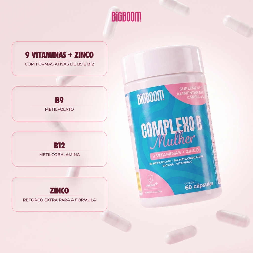 Complexo B - BigBoom | Metilfolato + Metilcobalamina + Vitaminas do Complexo B | 60 Cápsulas — imagem 2 de 2