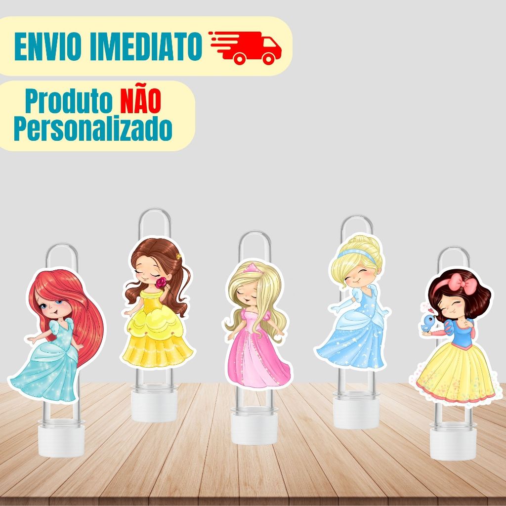 Aplique Tag Para Tubete Princesas Cute | Princesas Baby | Personalizado | Lembrancinha Festa Infantil | Aniversário