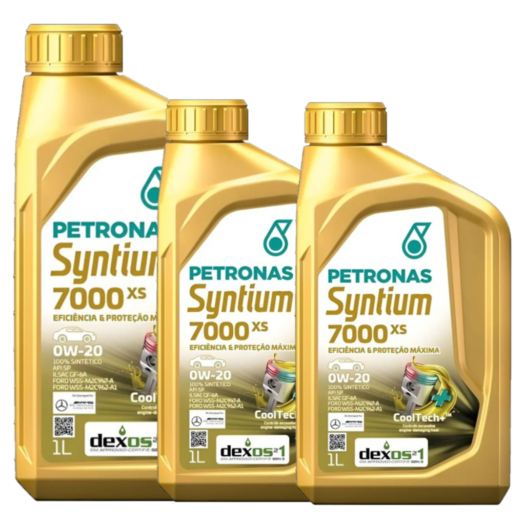 KIT 3 OLEO MOTOR LUBRIFICANTE 0W20 PETRONAS SYNTIUM 7000 XS SQ DEXOS 1 GEN 3