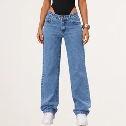 Calça Wide Cargo Jeans Cintura Alta PROMOCÃO DE LANÇAMENTO !!!