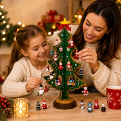 Árvore Natal Madeira Mesa Pingente Decoração Enfeite Premium