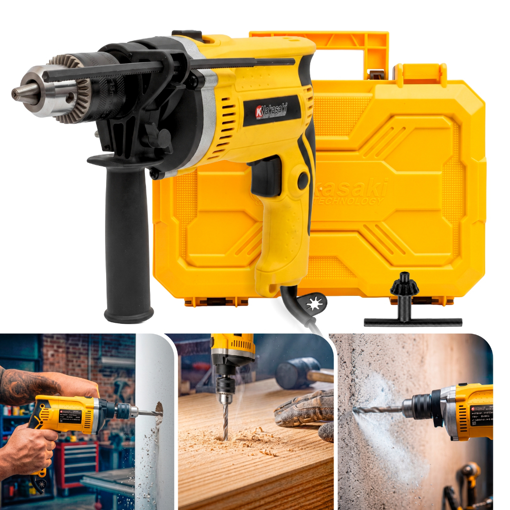 Furadeira Elétrica 900W 13mm DW1630 Profissional com Maleta Reversão e Alça Auxi