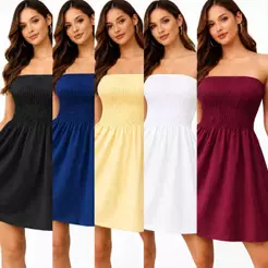 Vestido Curto Lastex Tomara que Caia Cores Lisos ENVIO RAPIDO