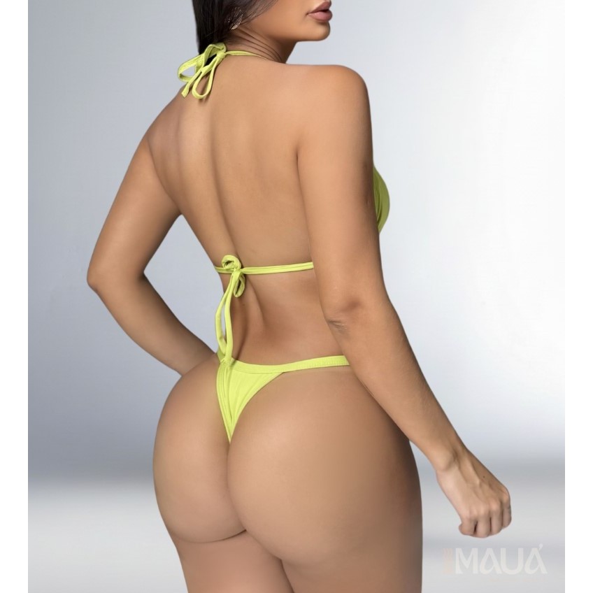 Biquíni Fita Premium Feminino Cintura Alta Levanta Bumbum Sem Bojo Moda Praia Verão