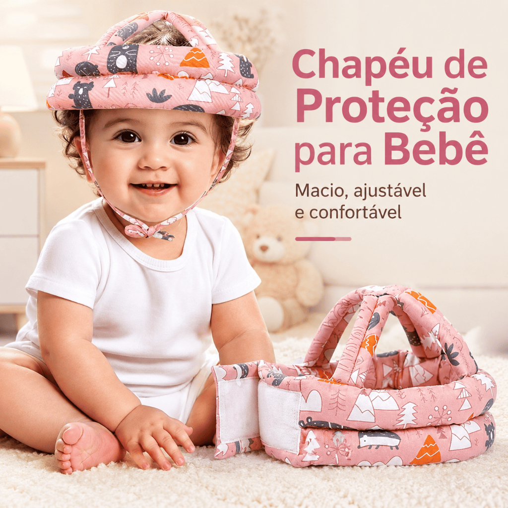 Chapéu De Proteção Ajustável Anti-Colisão Capacete De Segurança Para Bebês Anti Impacto Almofadado