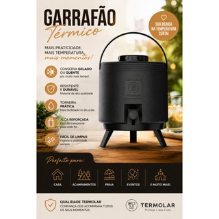 Botijão Maxitermo Térmico Termolar - Cor: Preto