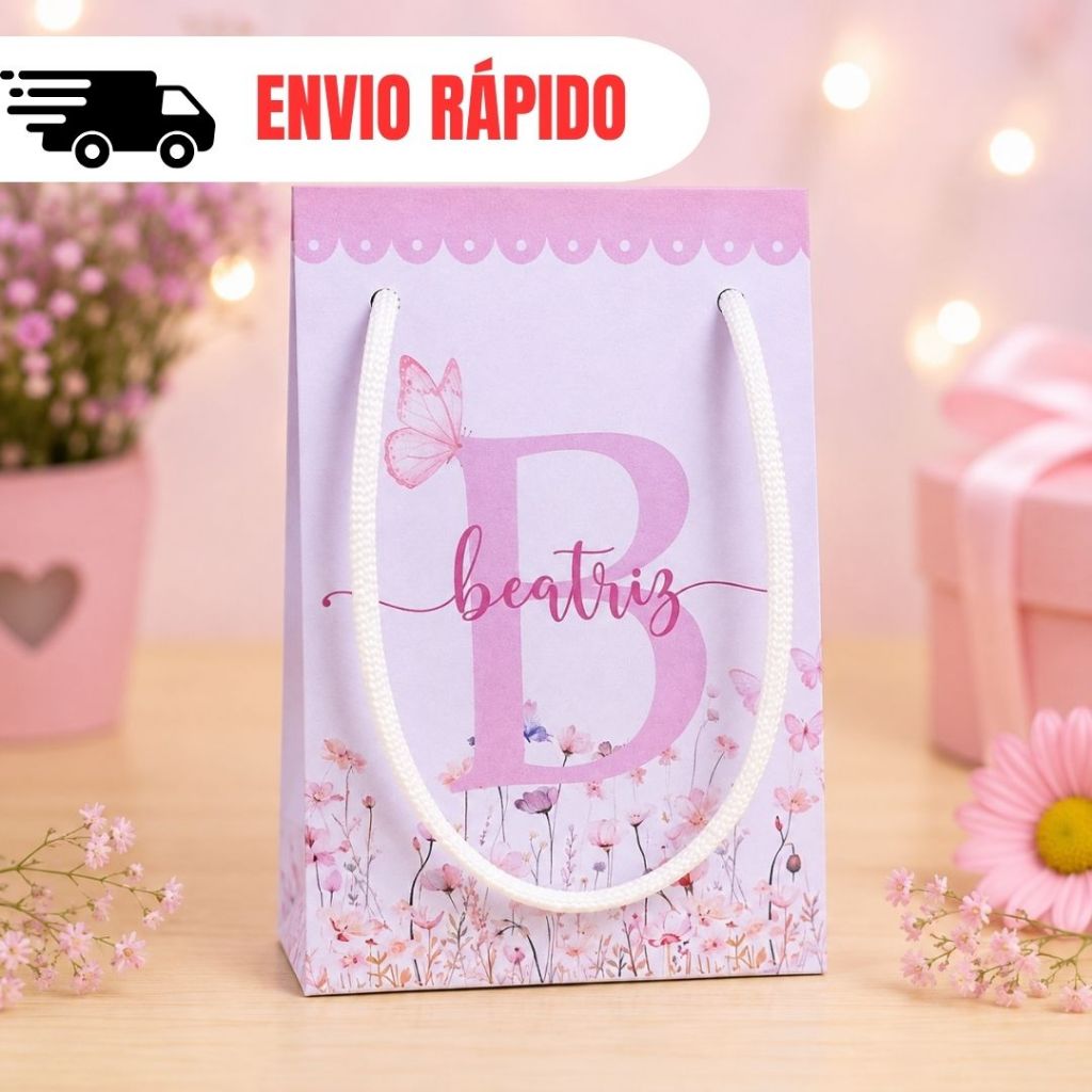 Kit 10~30 Sacolinhas Surpresa Personalizada Jardim das Borboletas Lembrancinhas Festa Infantil Aniversário PEGUE E MONTE