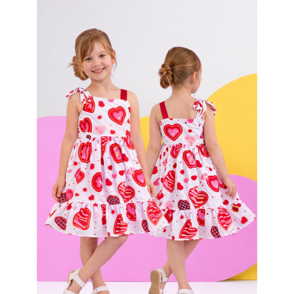 Vestido Infantil Menina Elegante dia a dia Aniversario floral rodado aquarela