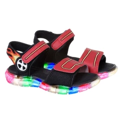 Sandália Infantil Menino Papete Carro LED Antiderrapante Macia Confortável Casual Brilho Promoção