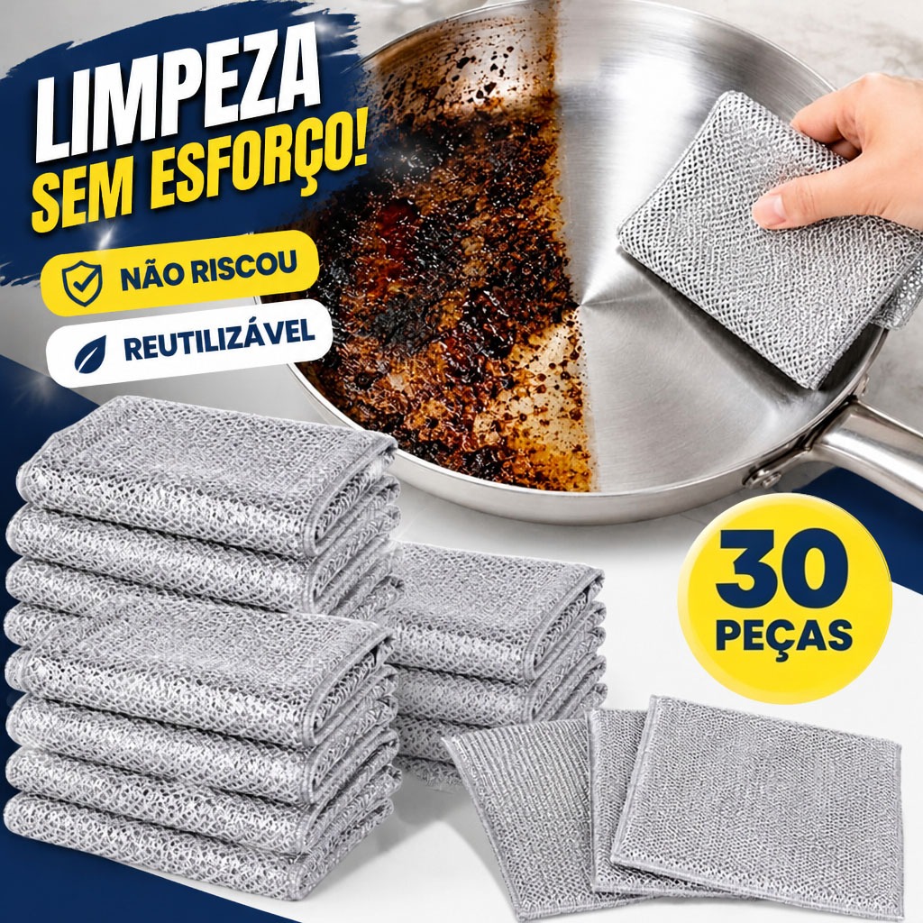 Kit 5-30 Unid Panos de Limpeza Fibra de Aço Reutilizável para Fogão Louça Cozinha Uso Doméstico