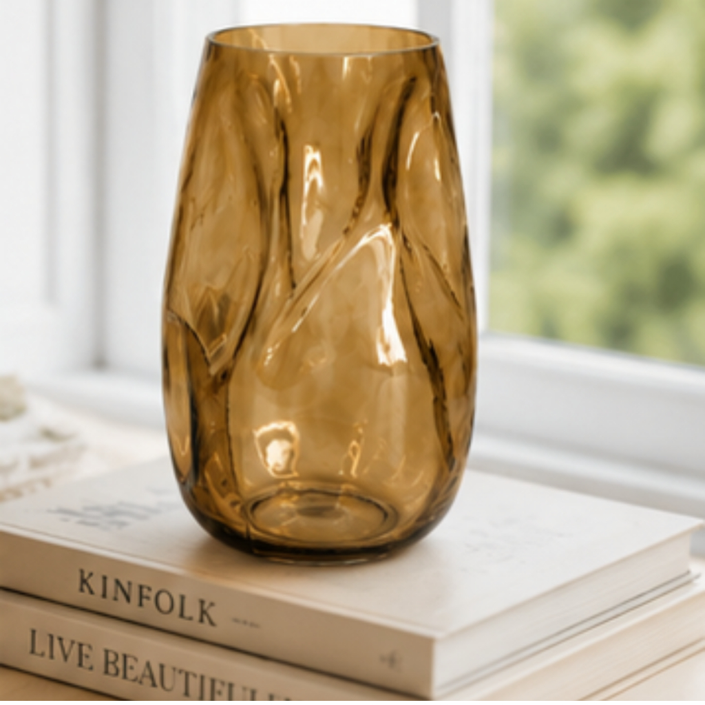 Vaso de Vidro Grosso Primeira Linha Forma Irregular Ebenezer