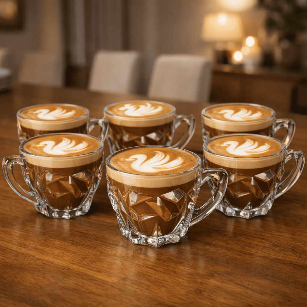 Jogo de Xicaras de Vidro Modelo ROCKS 105ml Moderna Para Cozinha e Café Chá Resistente