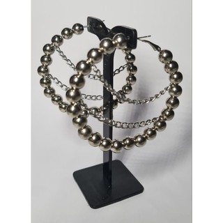Brinco argola estiloso corrente moda street estiloso prateado e dourado P,M,G e GG