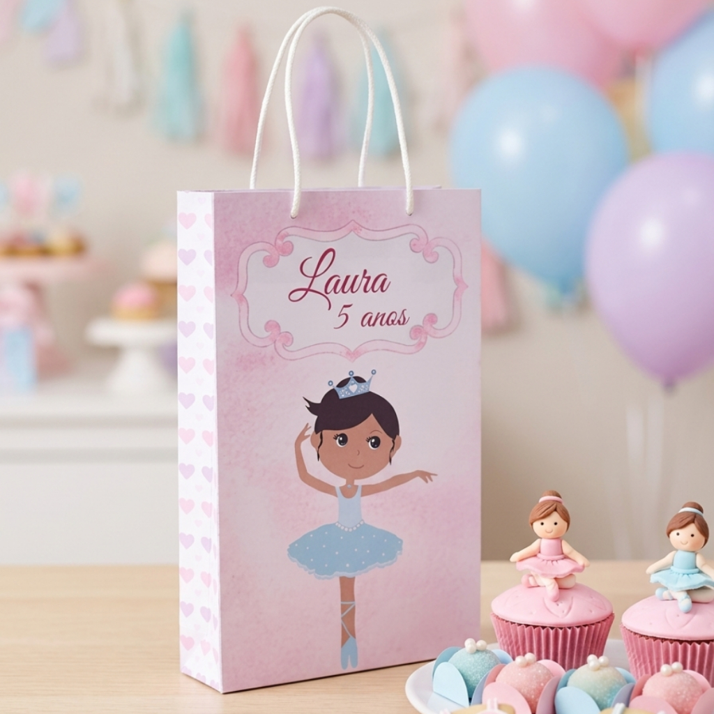 10 Sacolinha personalizada lembrancinha Bailarina | Personalizados lembrancinha festa infantil aniversário