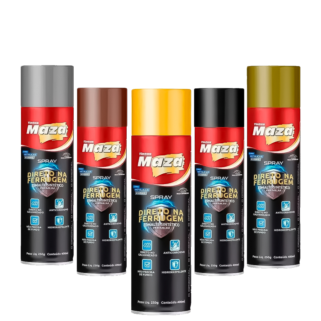Tinta Spray Direto Na Ferrugem Maza 400ml – Proteção e Acabamento Profissional Durável