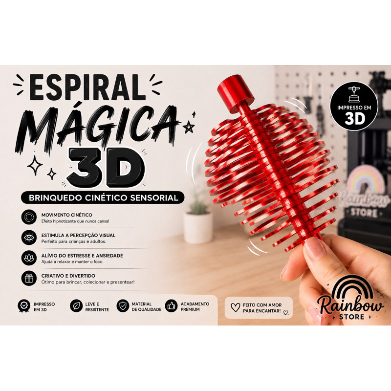 Espiral Mágica 3D, Fidget anti estress.